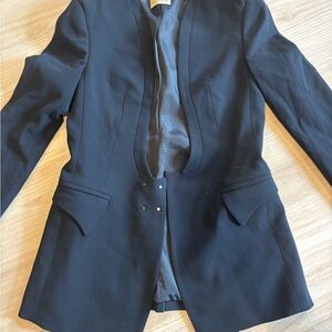 Black Tailored Blazer with Notched Lapels